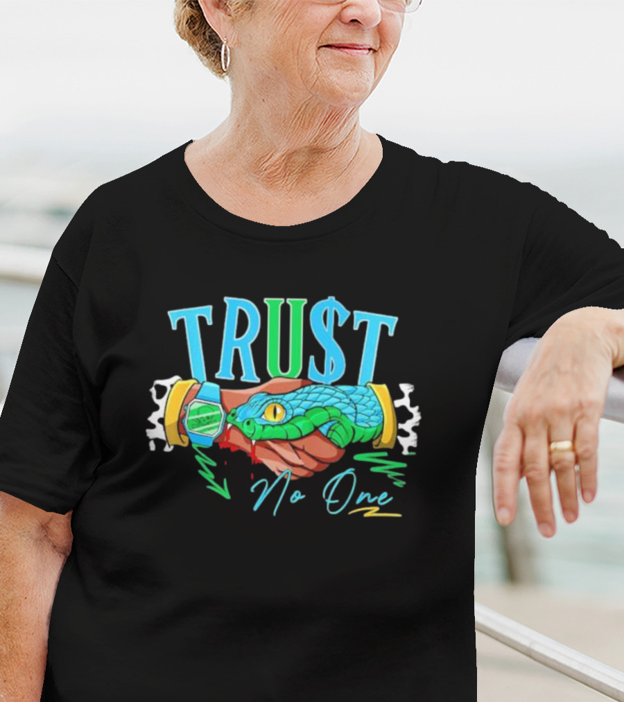 TRU$T No One Handshake Snake Graphics Chunky Dunky Matching T-Shirt