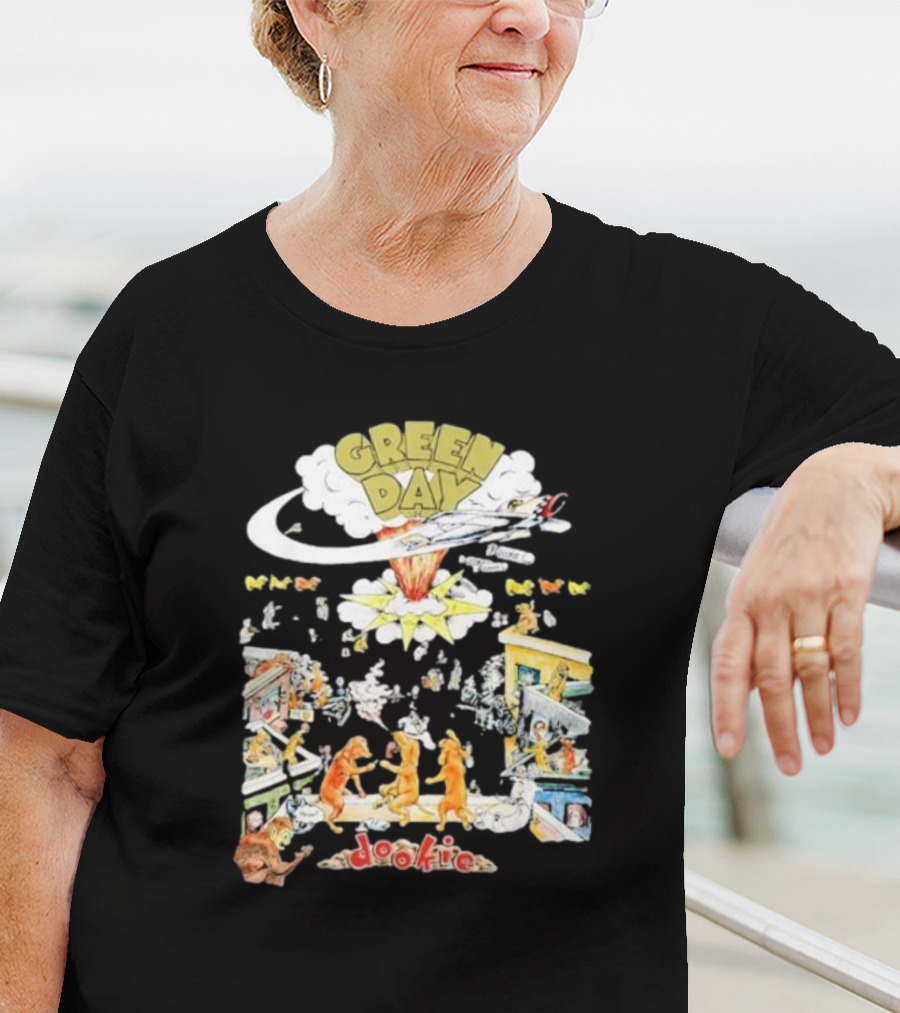 Green Day Dookie Cartoon Explosion Scene T-Shirt