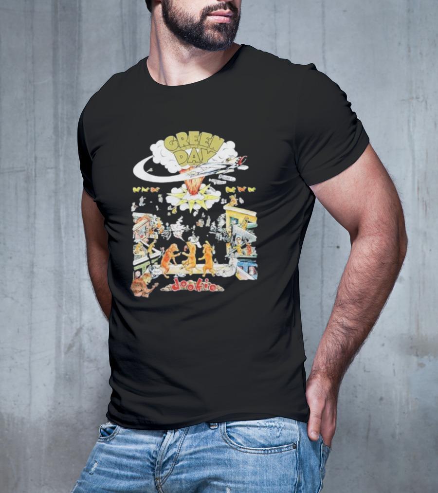 Green Day Dookie Cartoon Explosion Scene T-Shirt
