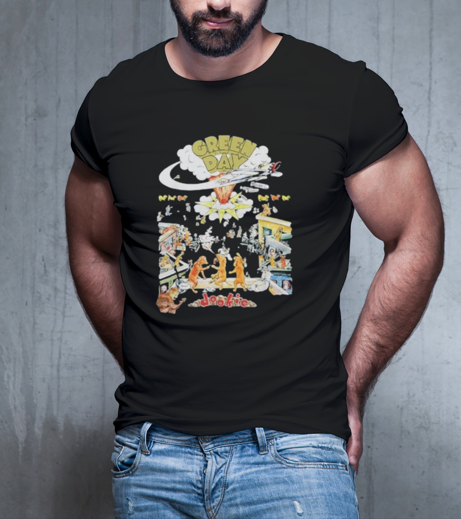 Green Day Dookie Cartoon Explosion Scene T-Shirt