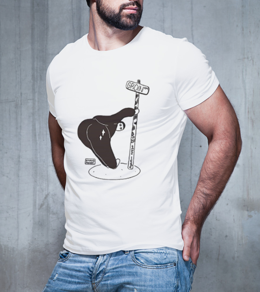 Groin Street Sign With Bandaged Steak Character By Rpwp T-Shirt