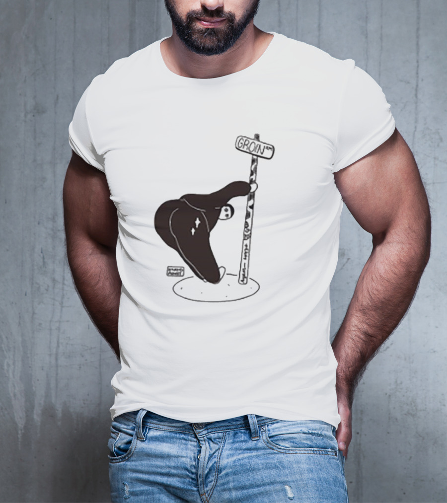 Groin Street Sign With Bandaged Steak Character By Rpwp T-Shirt