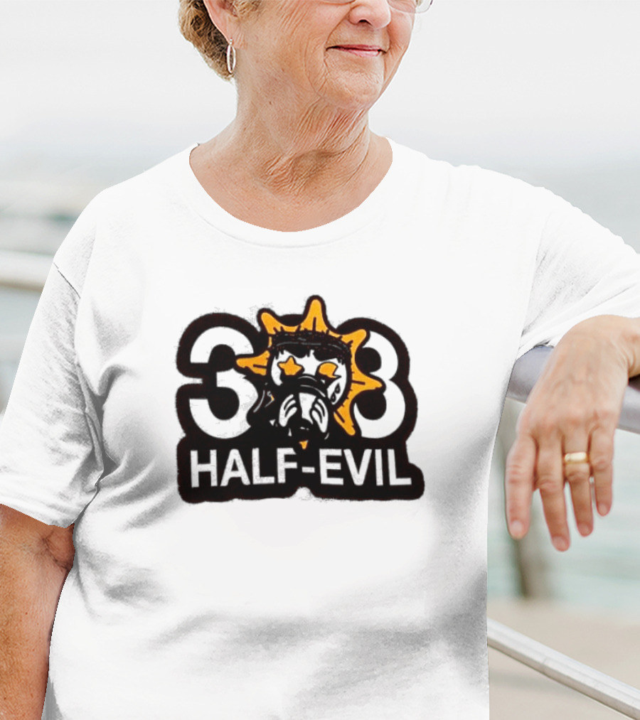 388 Half-Evil Sunburst Mask T-Shirt