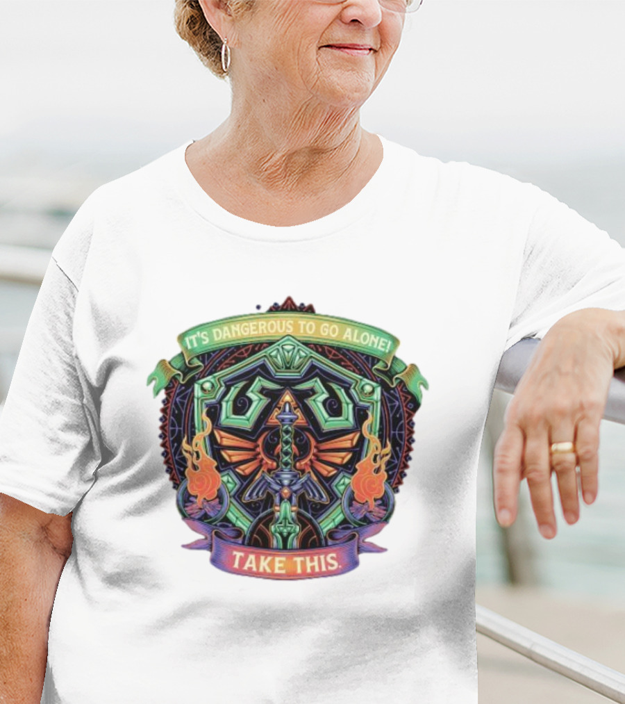 It’s Dangerous To Go Alone Take This Hylian Symbol And Master Sword T-Shirt