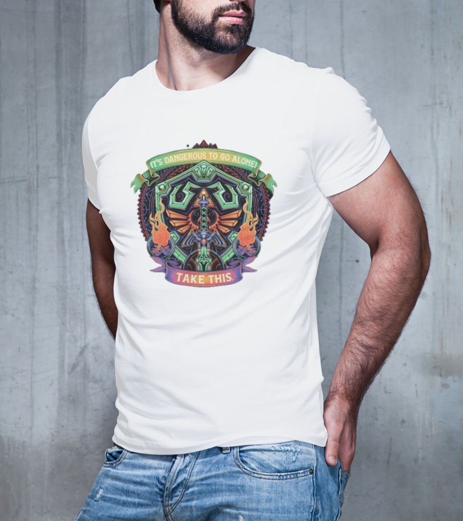 It’s Dangerous To Go Alone Take This Hylian Symbol And Master Sword T-Shirt