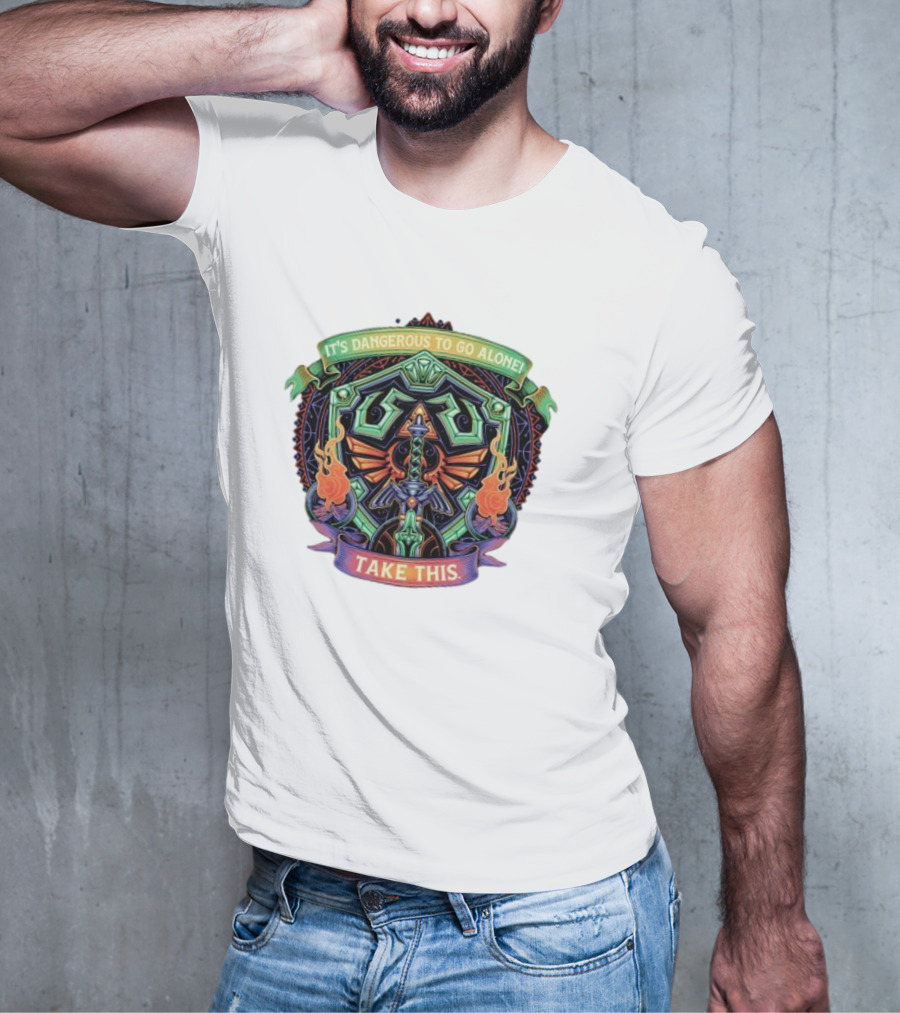 It’s Dangerous To Go Alone Take This Hylian Symbol And Master Sword T-Shirt