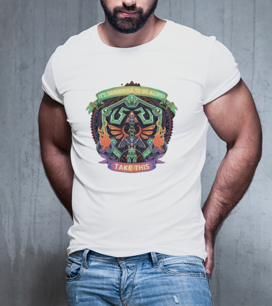 It’s Dangerous To Go Alone Take This Hylian Symbol And Master Sword T-Shirt