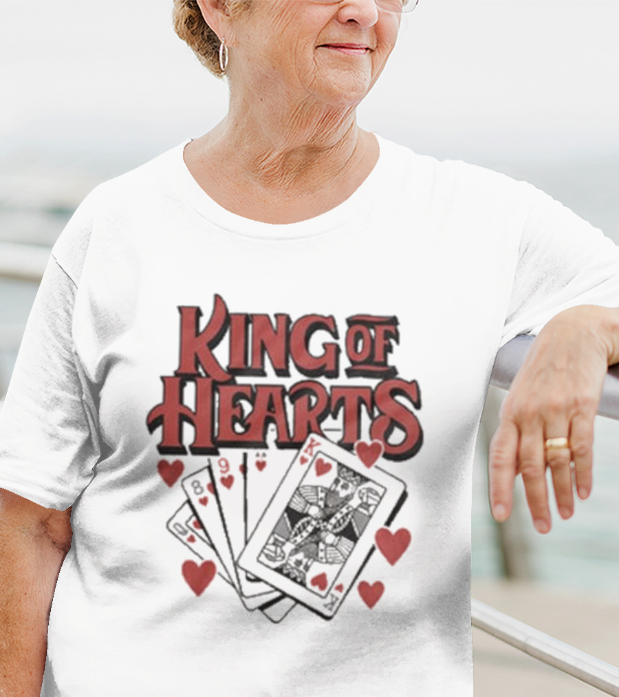 King Of Hearts Card Hand Raglan Heart Playing Cards T-Shirt