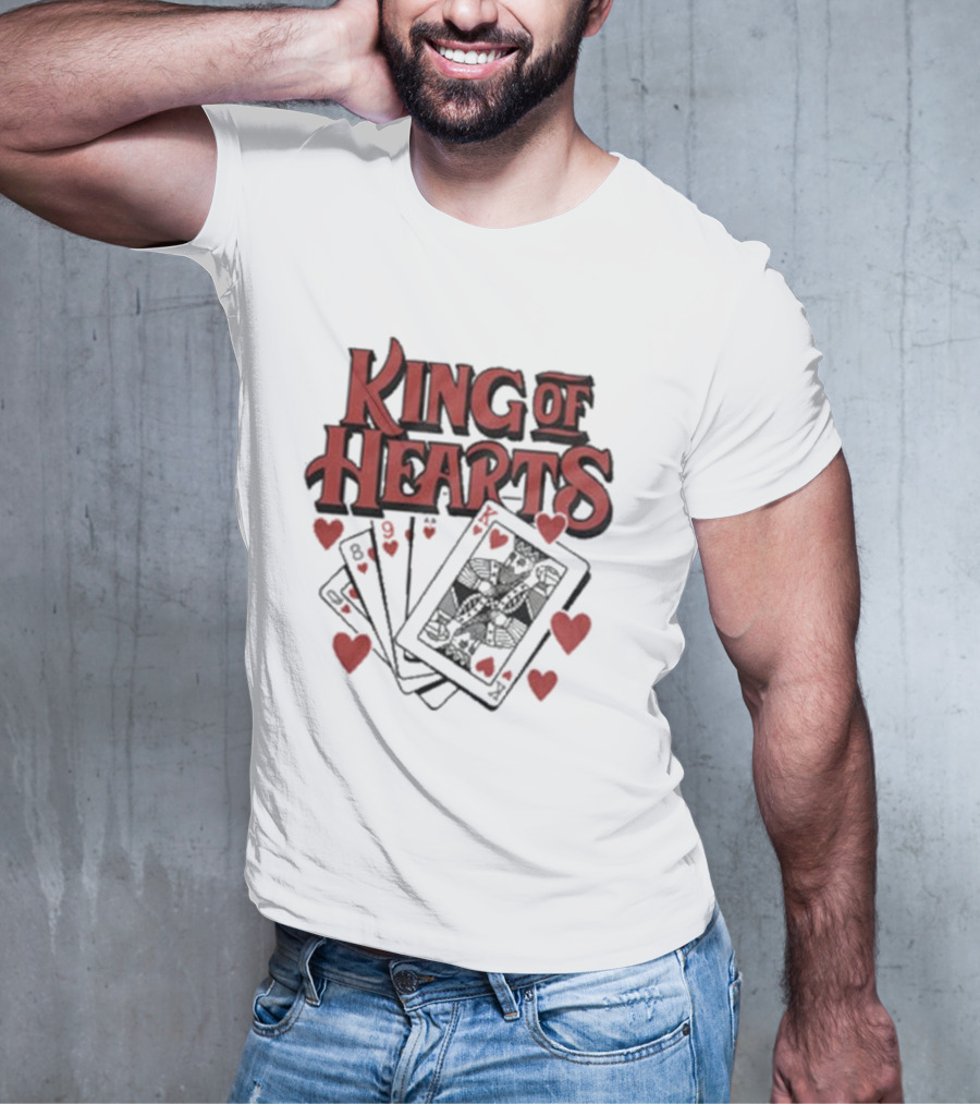 King Of Hearts Card Hand Raglan Heart Playing Cards T-Shirt