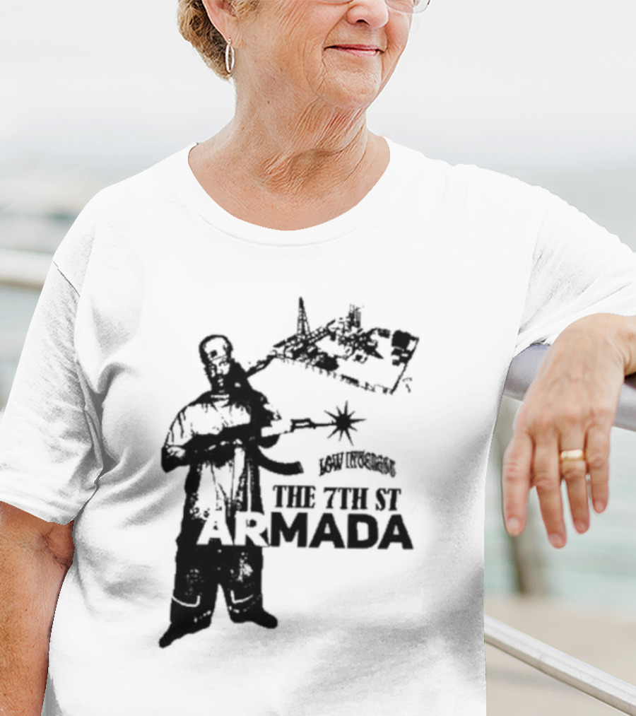 Low Interest The 7th St Armada Revolutionary Symbol With Armed Figure T-Shirt