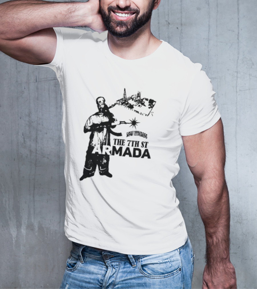 Low Interest The 7th St Armada Revolutionary Symbol With Armed Figure T-Shirt