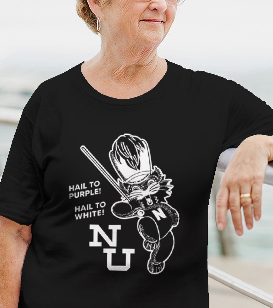 NU Sports Northwestern Wildcats Band Hail To Purple And White T-Shirt