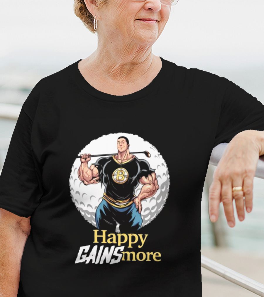 Nick Walker Happy Gainsmore Muscular Cartoon Character With Golf Club T-Shirt
