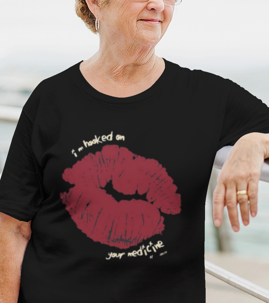 Hooked On Your Medicine Kiss Lips T-Shirt