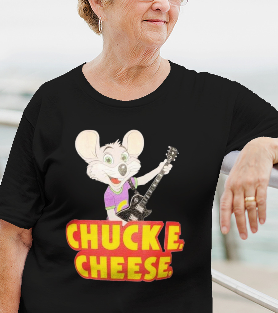 Chuck E Cheese Logo Rat With Guitar T-Shirt