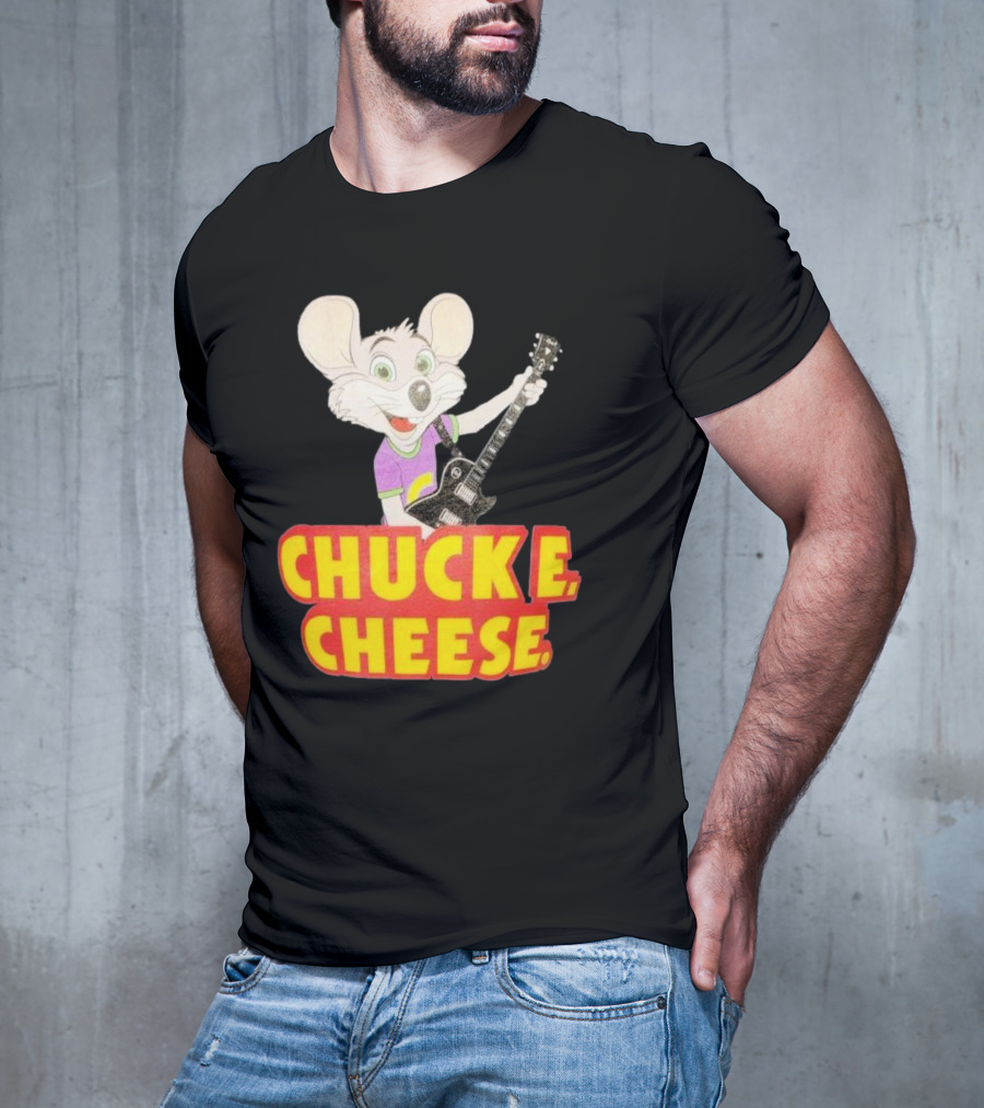 Chuck E Cheese Logo Rat With Guitar T-Shirt