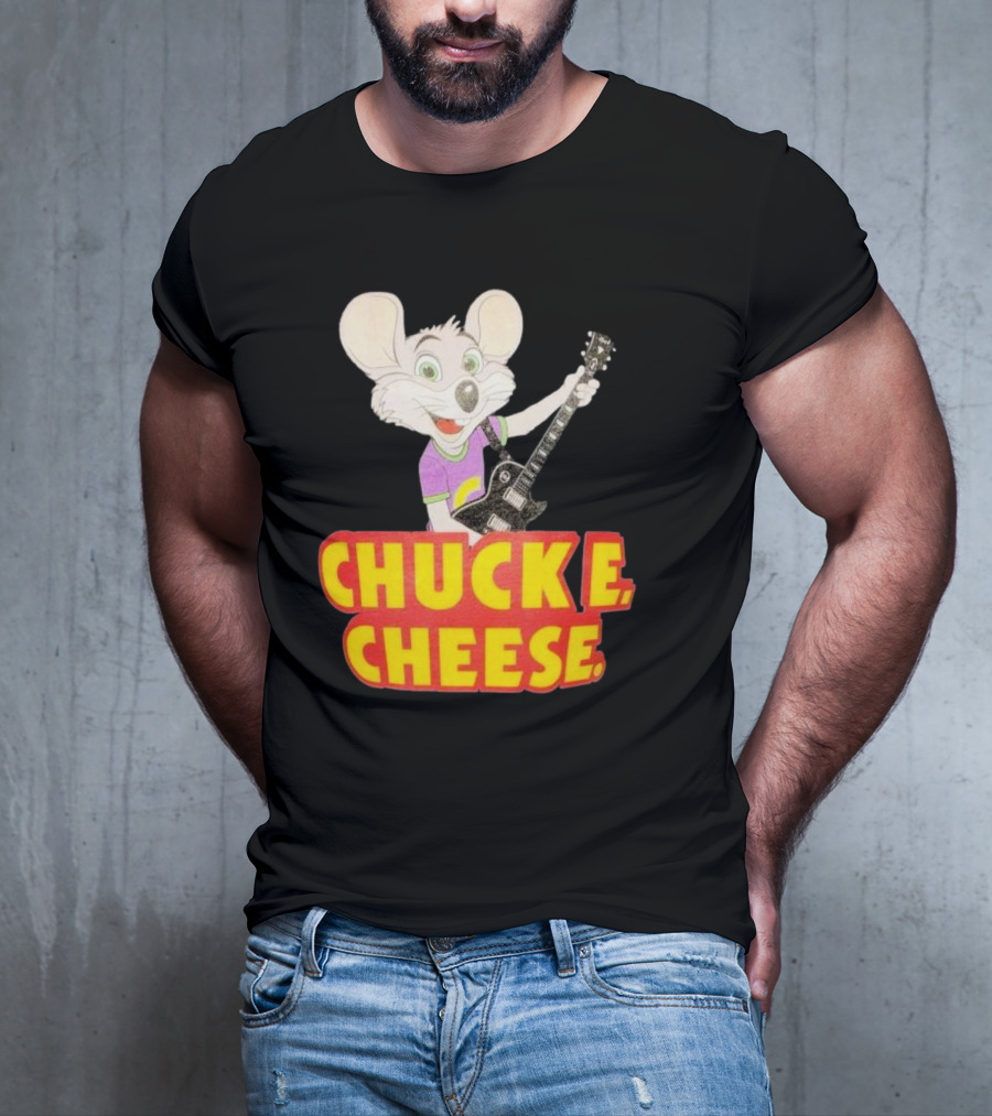 Chuck E Cheese Logo Rat With Guitar T-Shirt