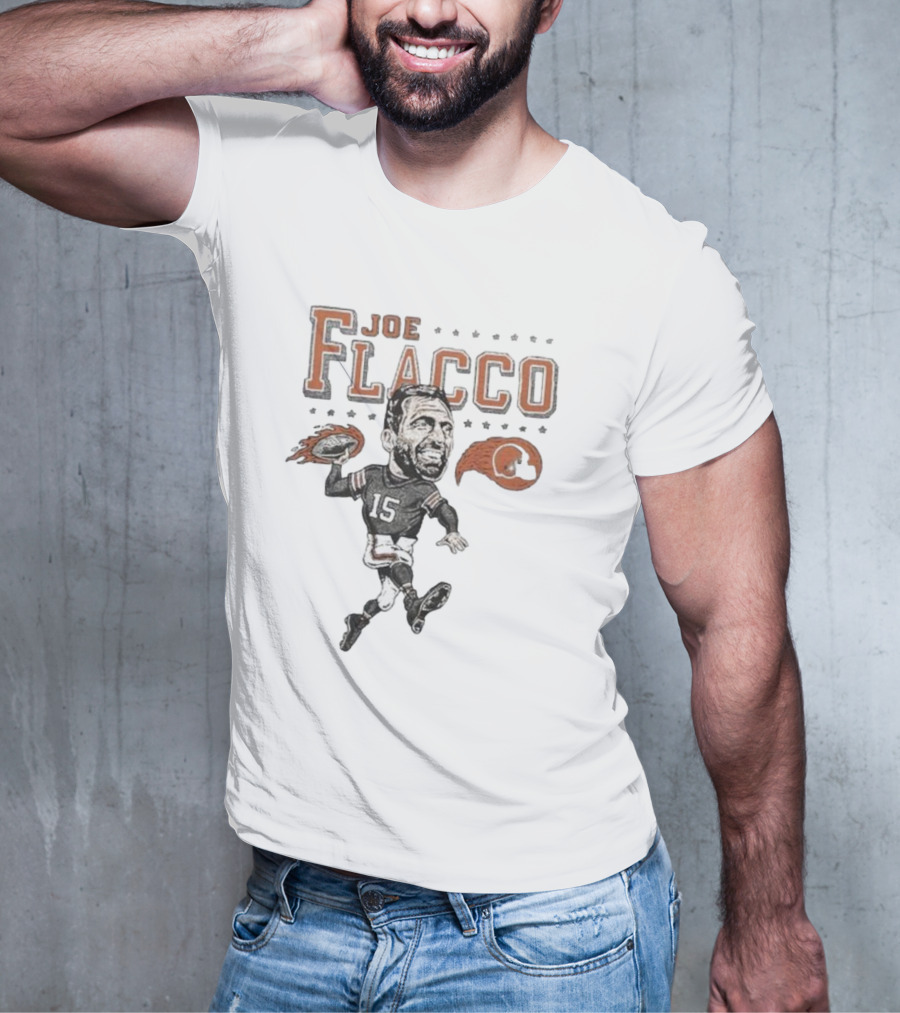 Cleveland Browns Joe Flacco 15 Football Caricature T-Shirt