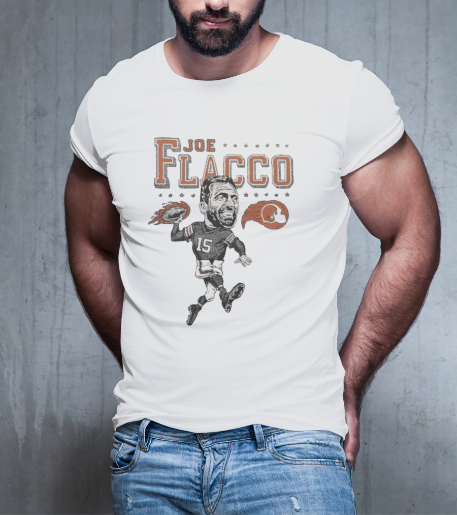 Cleveland Browns Joe Flacco 15 Football Caricature T-Shirt