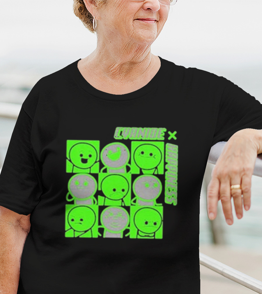 Cyanide X Happiness Neon Green Faces T-Shirt