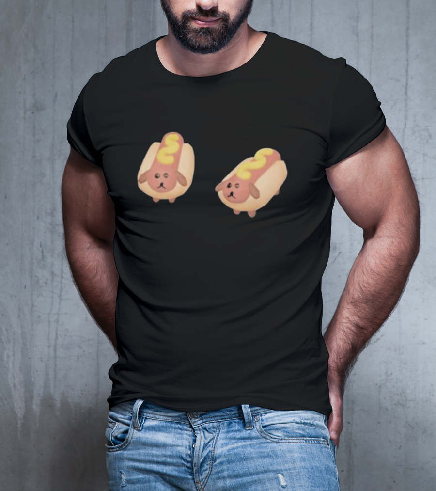 Double Hotdoggy Cute Puppy Snack T-Shirt