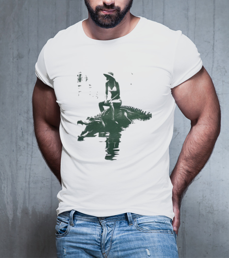El Cocodrilo Girl In Swimwear Riding Crocodile Iconic Adventure T-Shirt