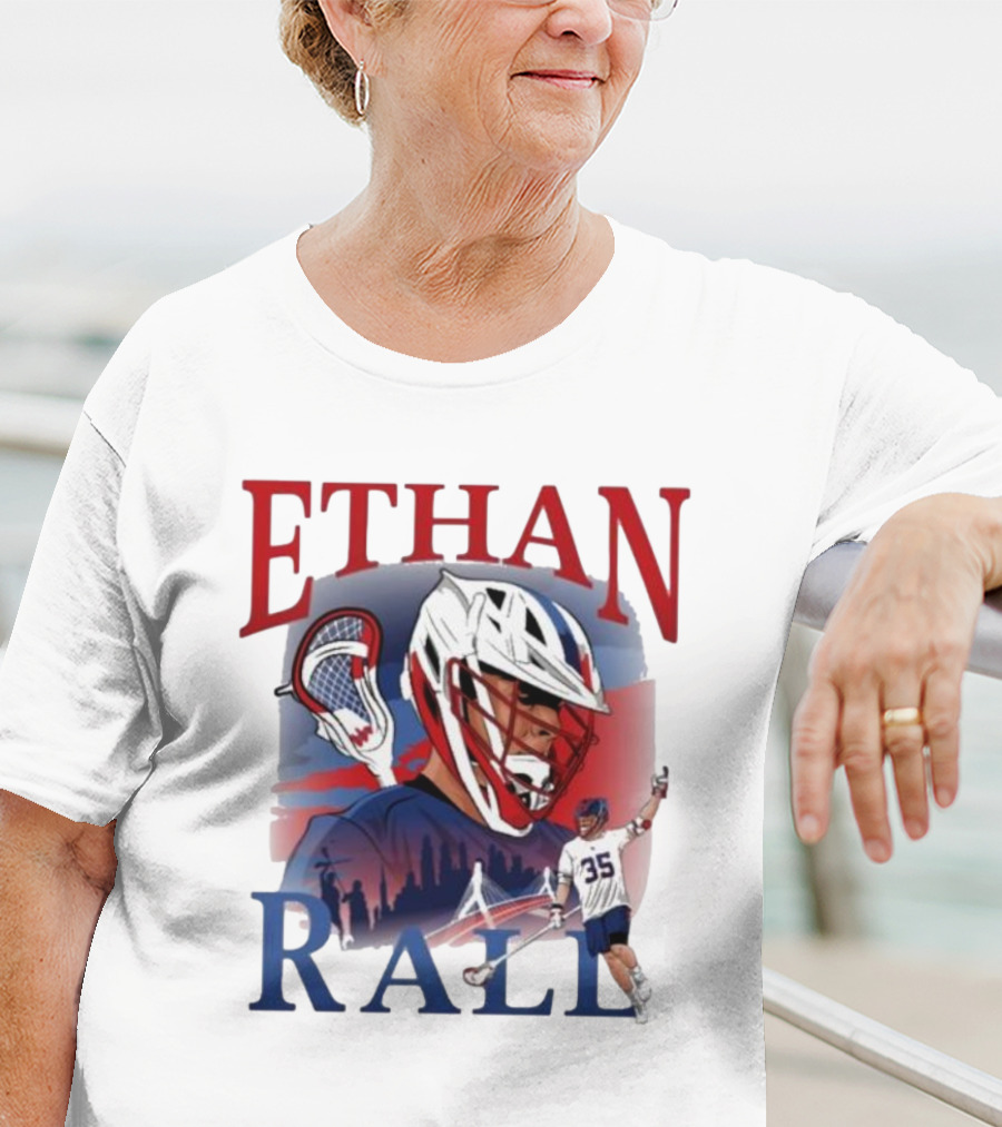 Ethan Rall Lacrosse Helmet Player Illustration 35 T-Shirt