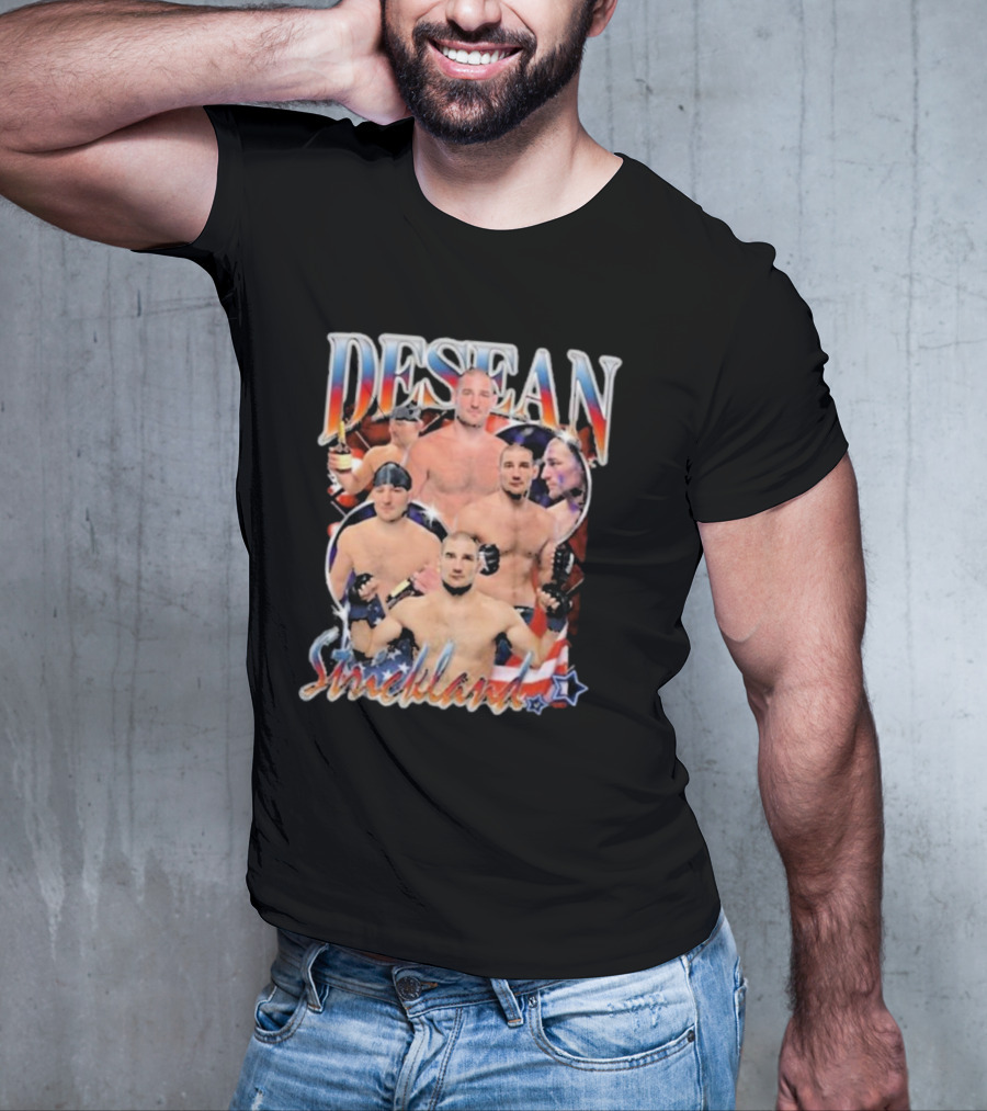 Desean Strickland Patriotic MMA Fighter Collage T-Shirt
