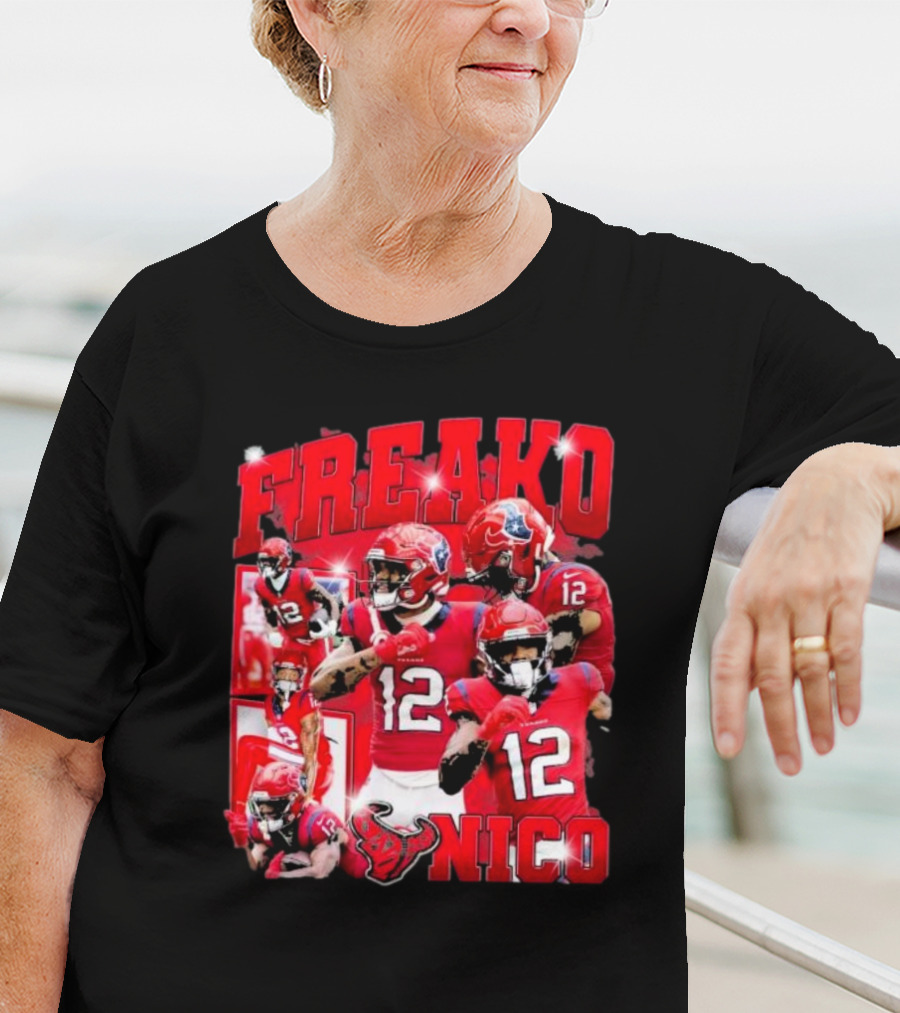 Houston Freako Nico 12 Football Player Collage T-Shirt