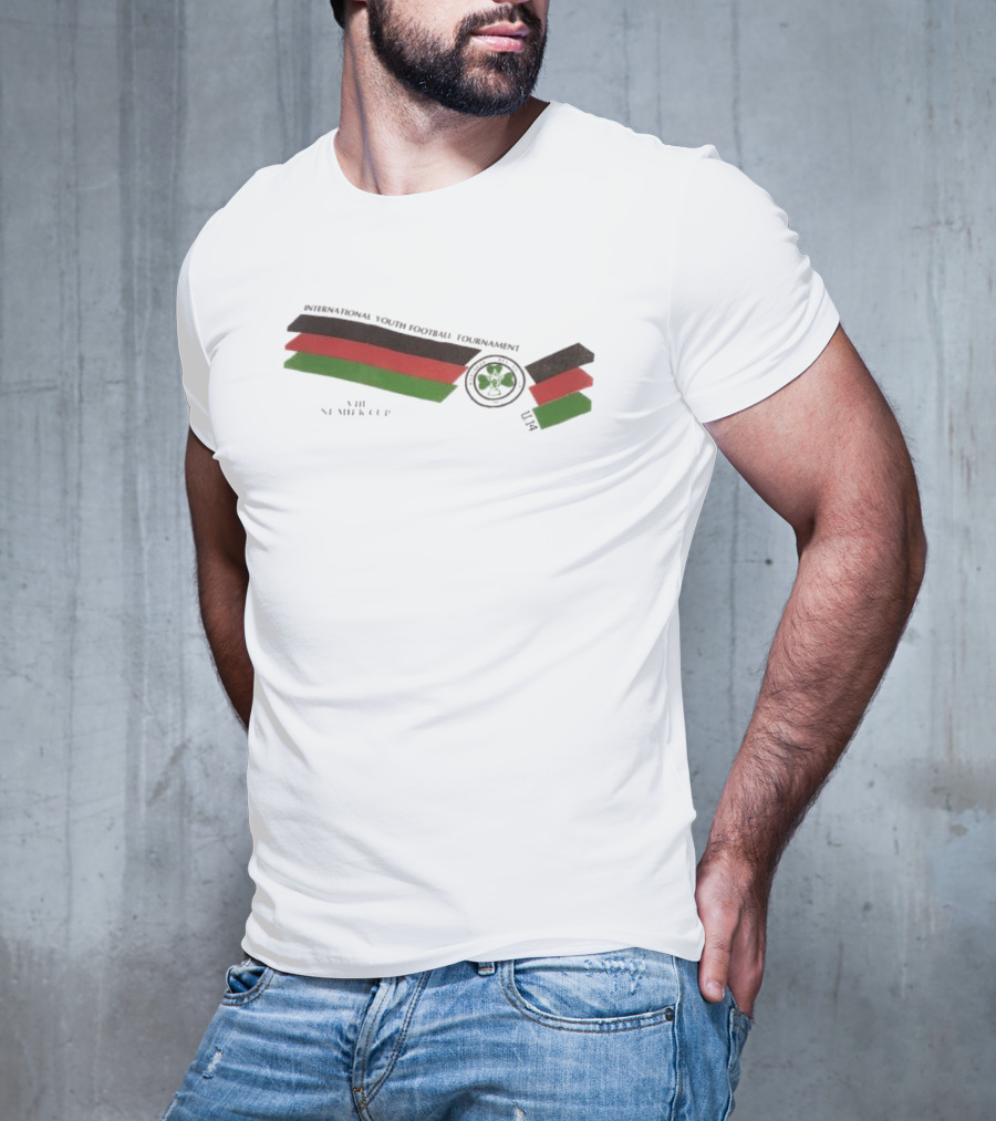 International Youth Football Tournament VIII Ni Milk Cup Four-Leaf Clover Stripe T-Shirt