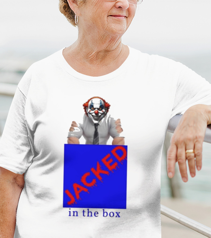 JACKED In The Box Clown Concept With Red-Blue Contrast T-Shirt