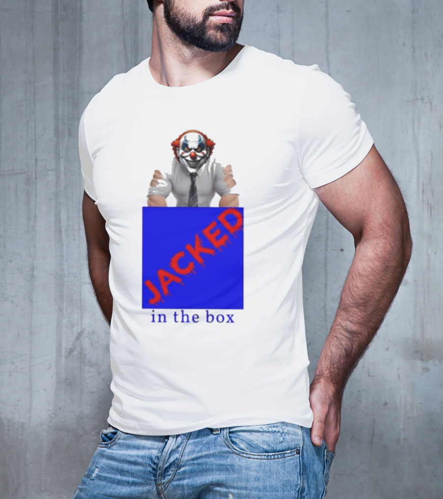 JACKED In The Box Clown Concept With Red-Blue Contrast T-Shirt