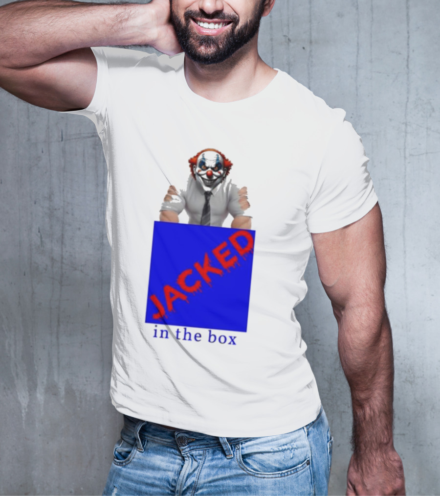 JACKED In The Box Clown Concept With Red-Blue Contrast T-Shirt