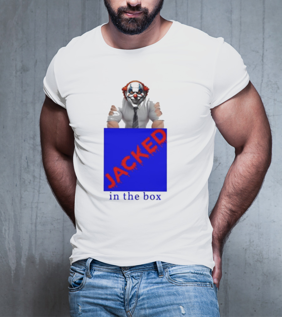 JACKED In The Box Clown Concept With Red-Blue Contrast T-Shirt