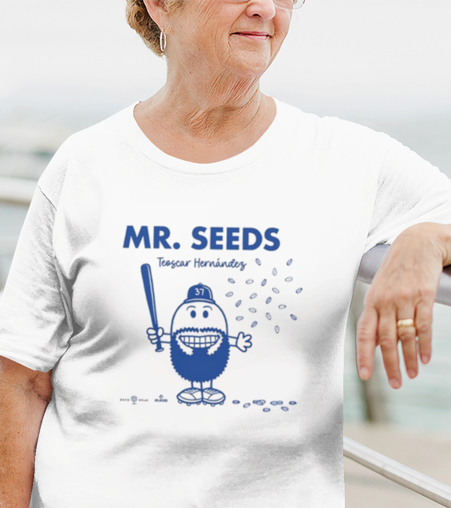 MR. SEEDS Teoscar Hernández Batting Character 87 Baseball T-Shirt