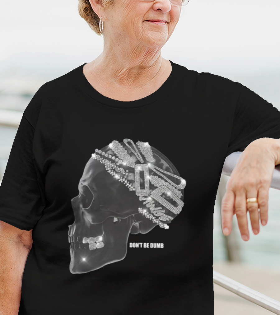 A$AP Rocky American Sabotage Don't Be Dumb Skull With Diamond Accents T-Shirt