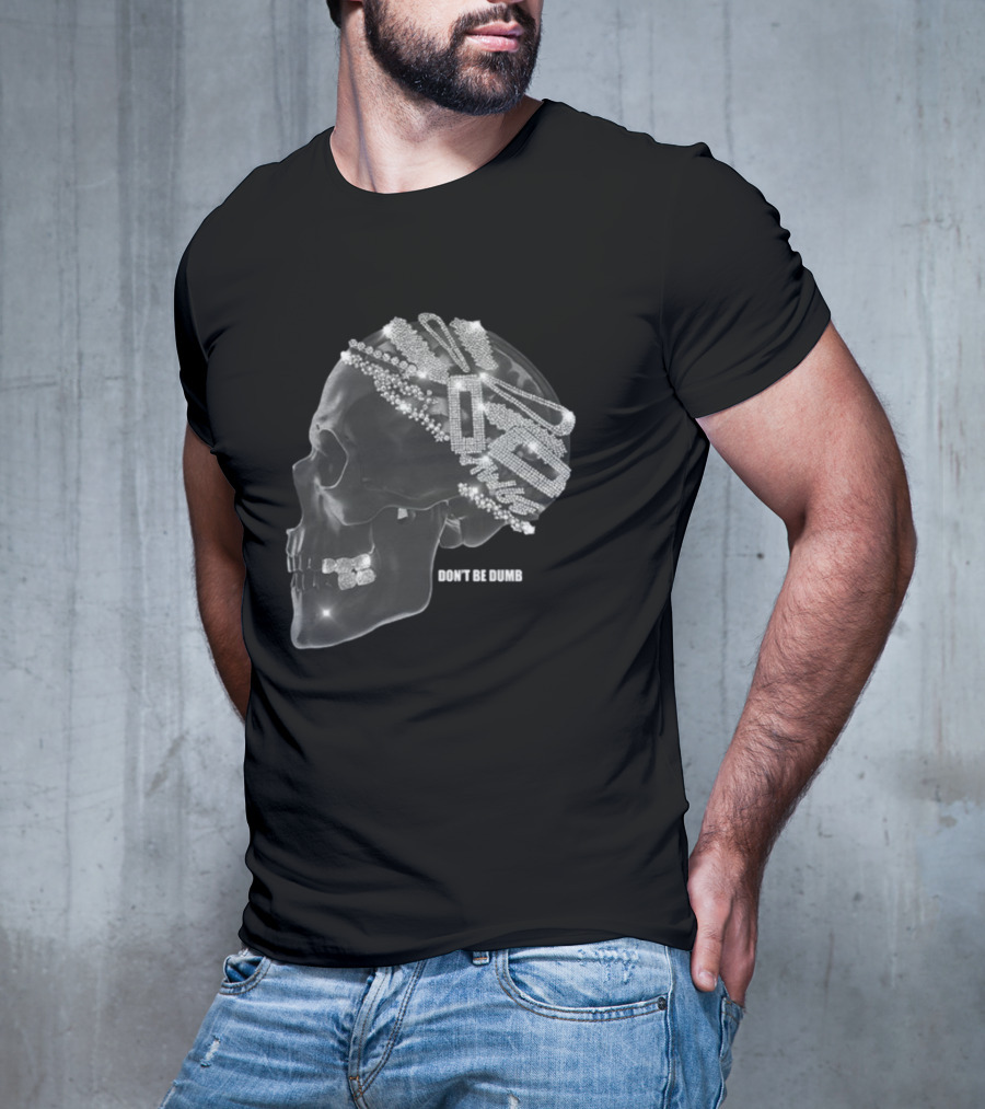 A$AP Rocky American Sabotage Don't Be Dumb Skull With Diamond Accents T-Shirt