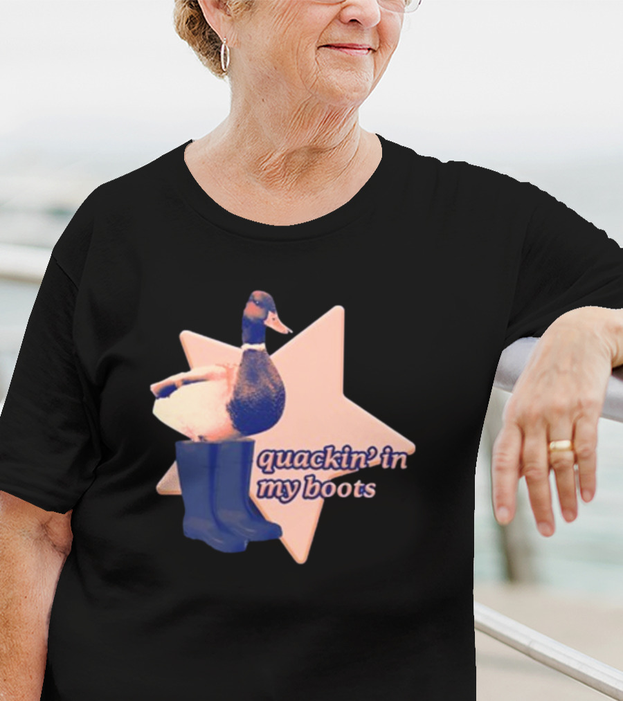Quackin' In My Boots Duck With Star And Boots T-Shirt