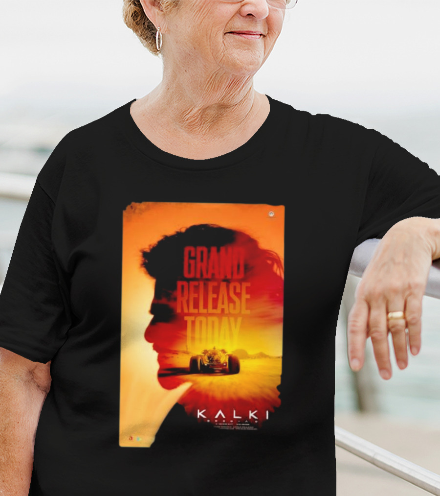 Grand Release Today Kalki Silhouette And Racing Car T-Shirt