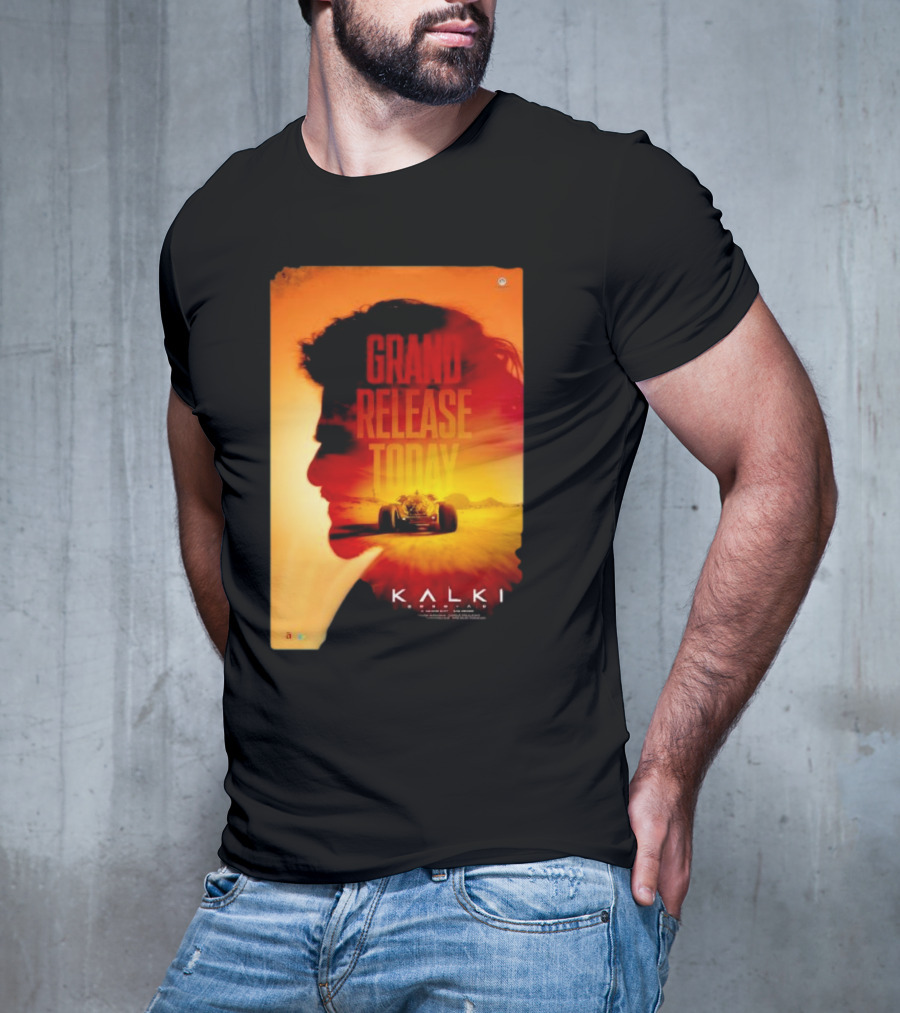Grand Release Today Kalki Silhouette And Racing Car T-Shirt