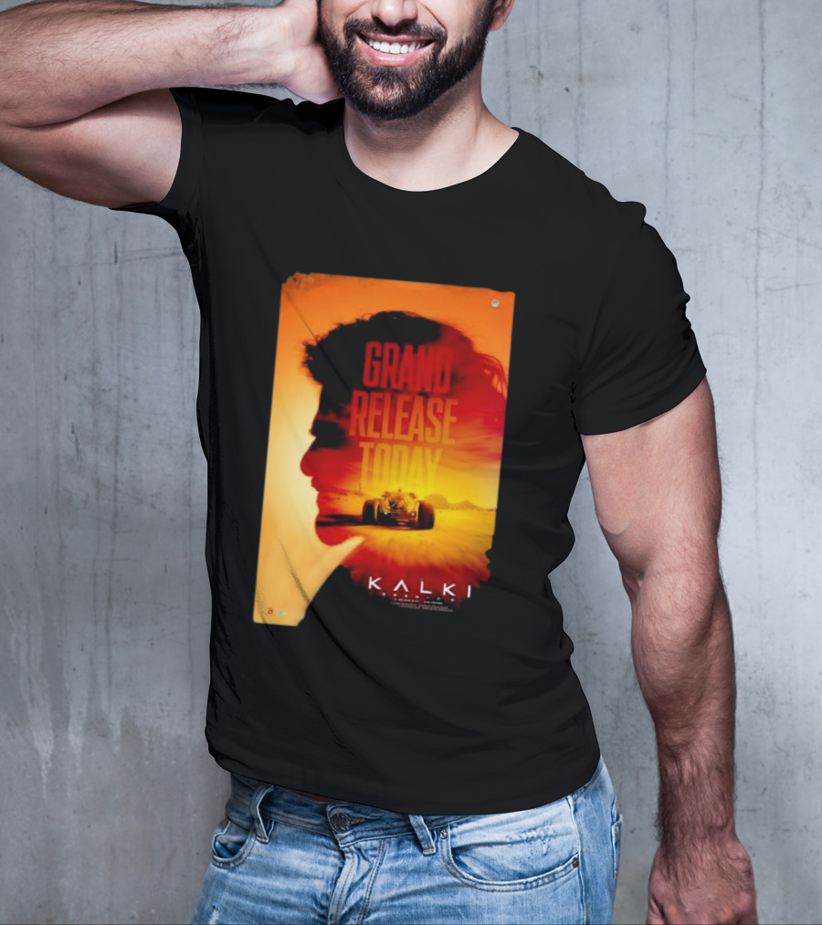 Grand Release Today Kalki Silhouette And Racing Car T-Shirt