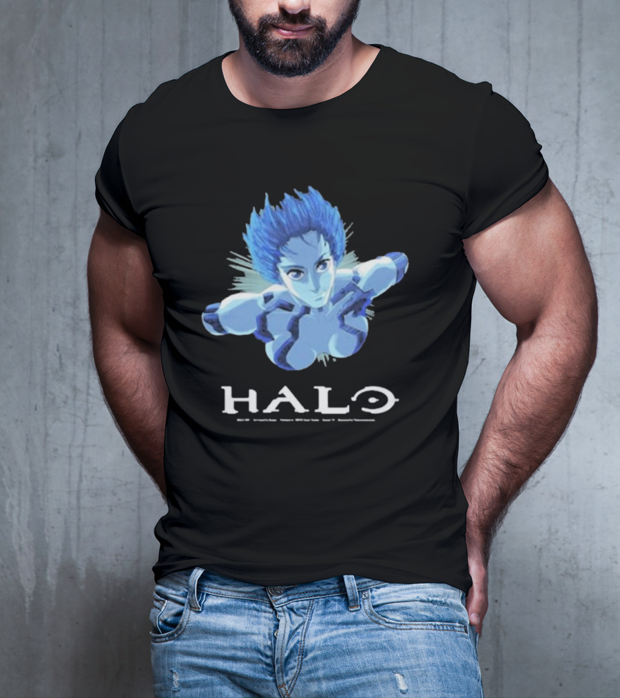 Halo Cortana AI Character Blue Avatar T-Shirt