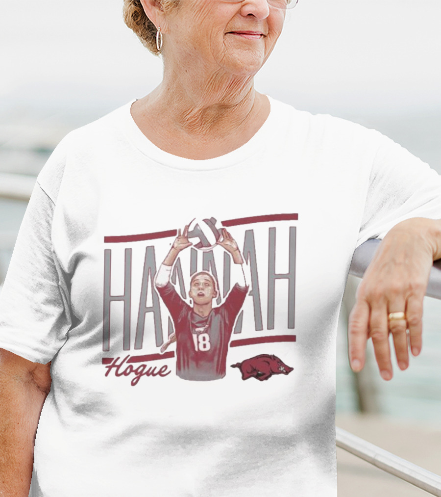 Hannah Hogue Volleyball Number 18 Razorback T-Shirt