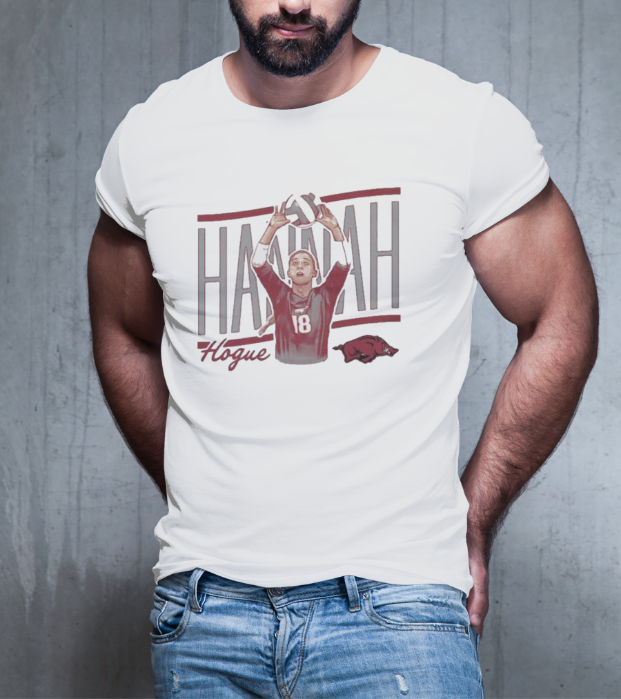 Hannah Hogue Volleyball Number 18 Razorback T-Shirt