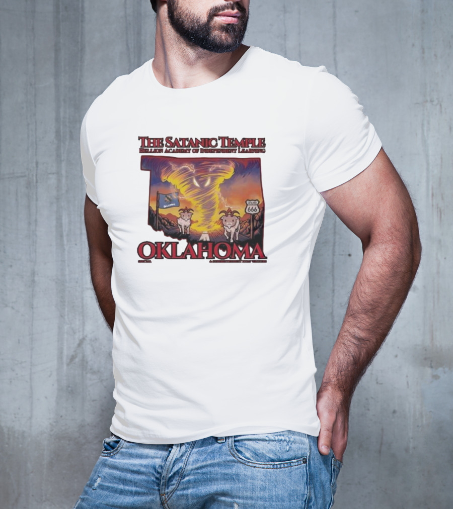 The Satanic Temple Campaign Oklahoma Route 666 Tornado Goats T-Shirt