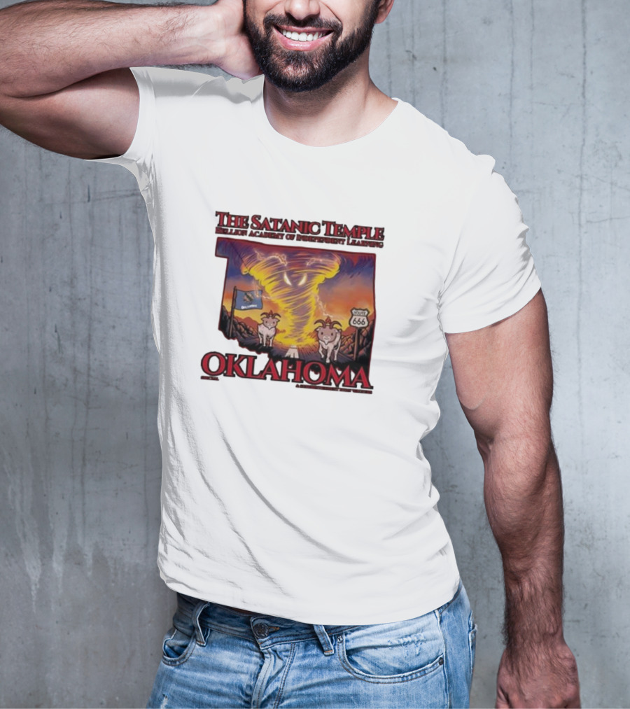 The Satanic Temple Campaign Oklahoma Route 666 Tornado Goats T-Shirt