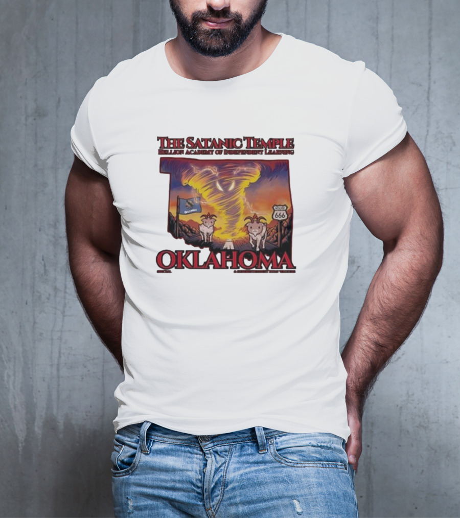 The Satanic Temple Campaign Oklahoma Route 666 Tornado Goats T-Shirt