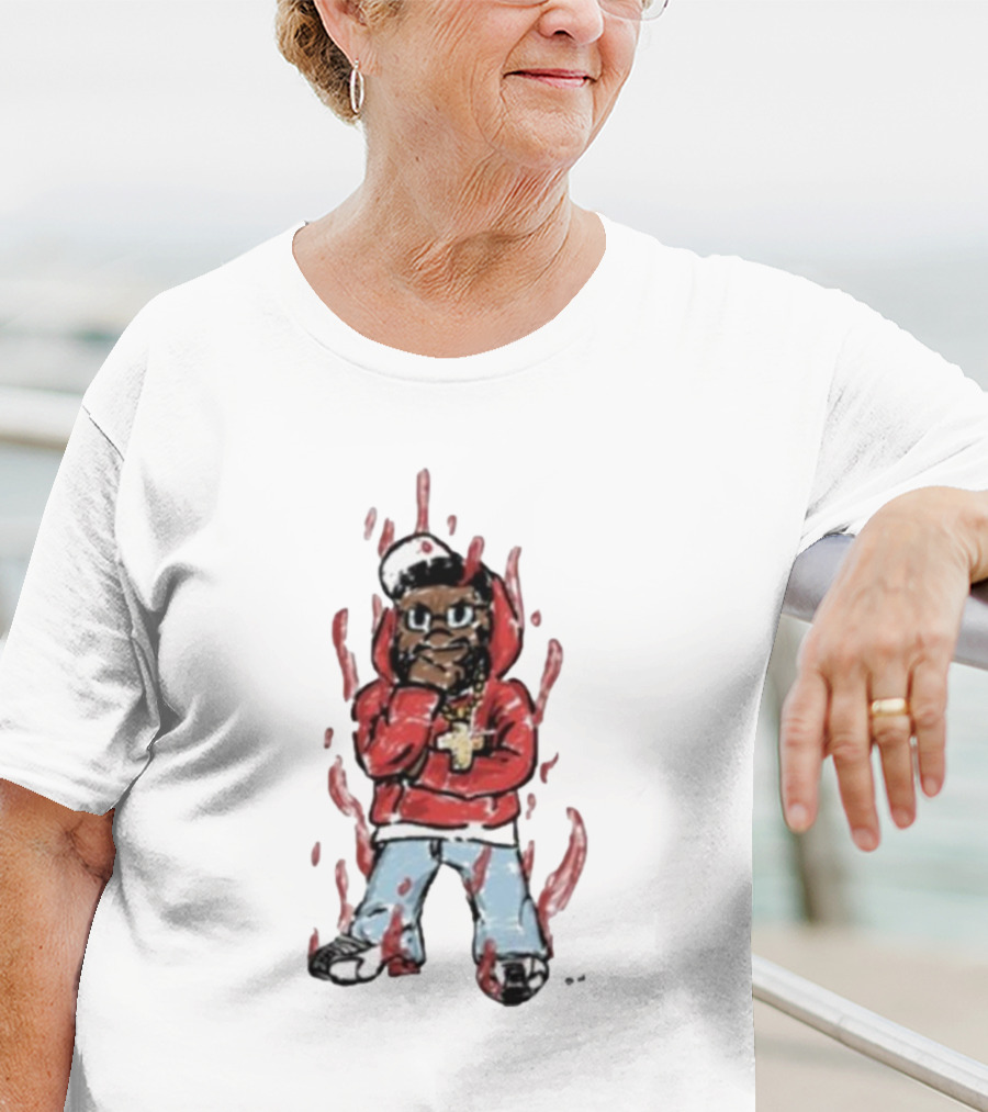 Kendricks Aura Was On Another Level That Nite Red Hoodie Cartoon Character T-Shirt