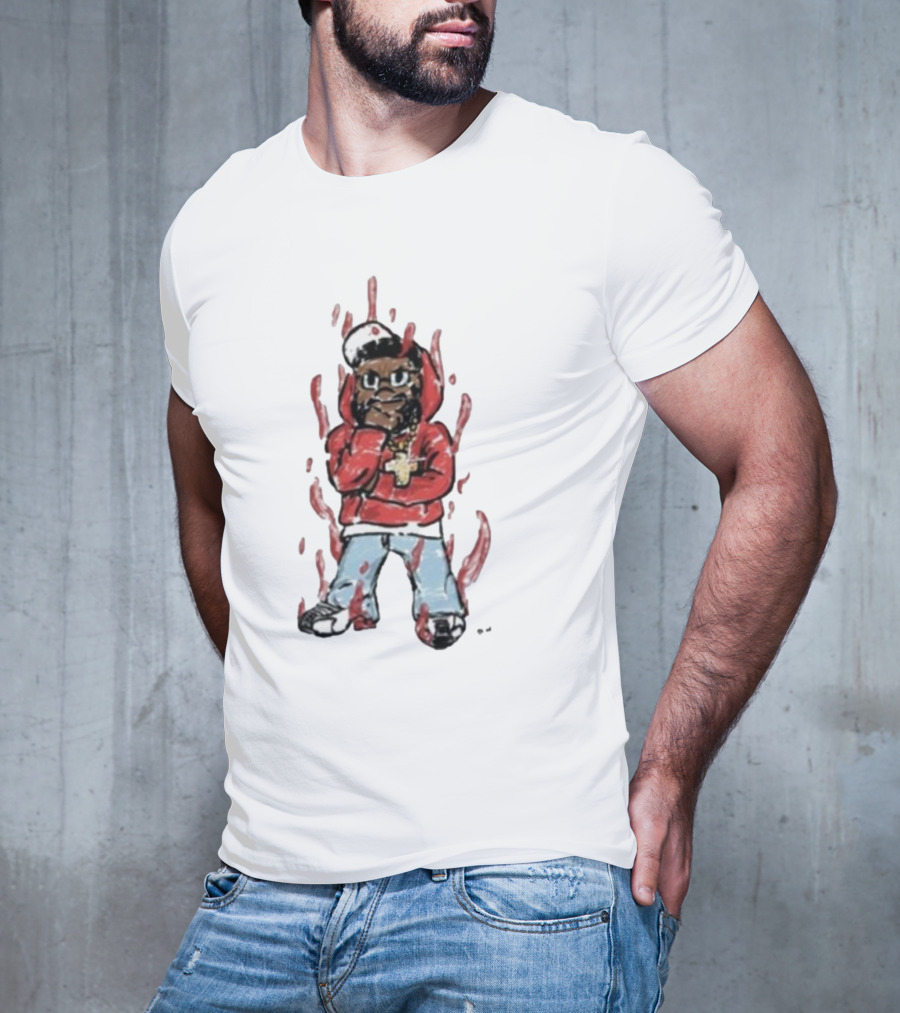 Kendricks Aura Was On Another Level That Nite Red Hoodie Cartoon Character T-Shirt