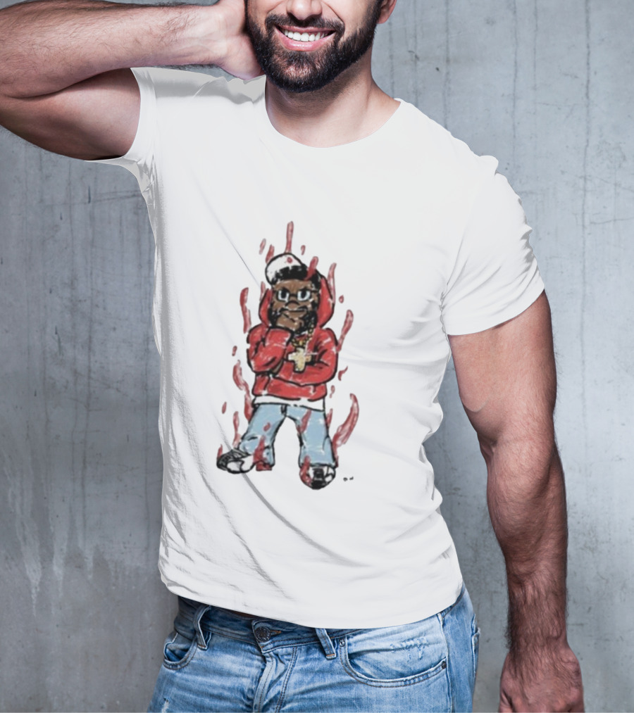 Kendricks Aura Was On Another Level That Nite Red Hoodie Cartoon Character T-Shirt